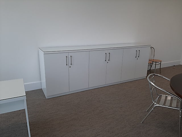 White high gloss credenza cabinet