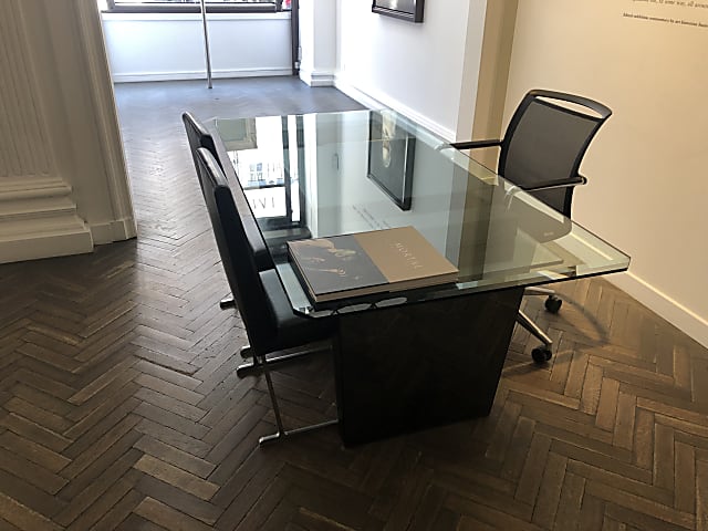 Glass top table desk