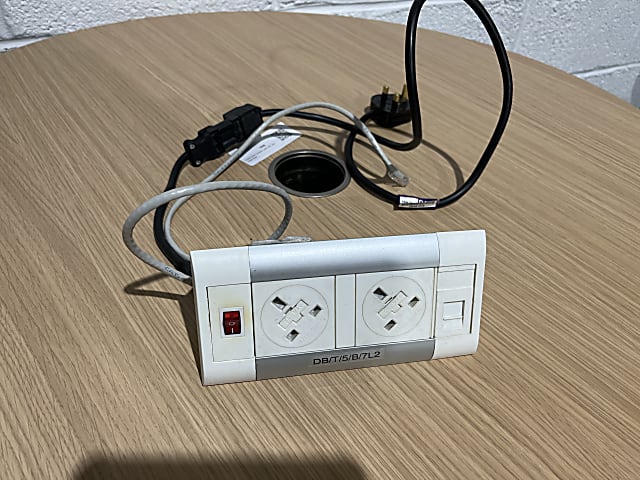 Double desk power socket with ethernet