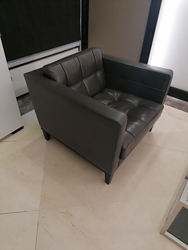 Ben Whistler Grey leather armchair