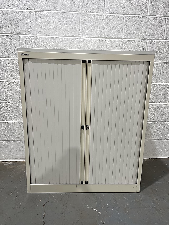 Bisley White Medium Tambour cabinet