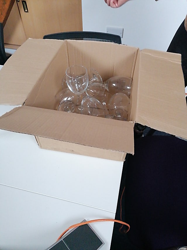 box of glasses