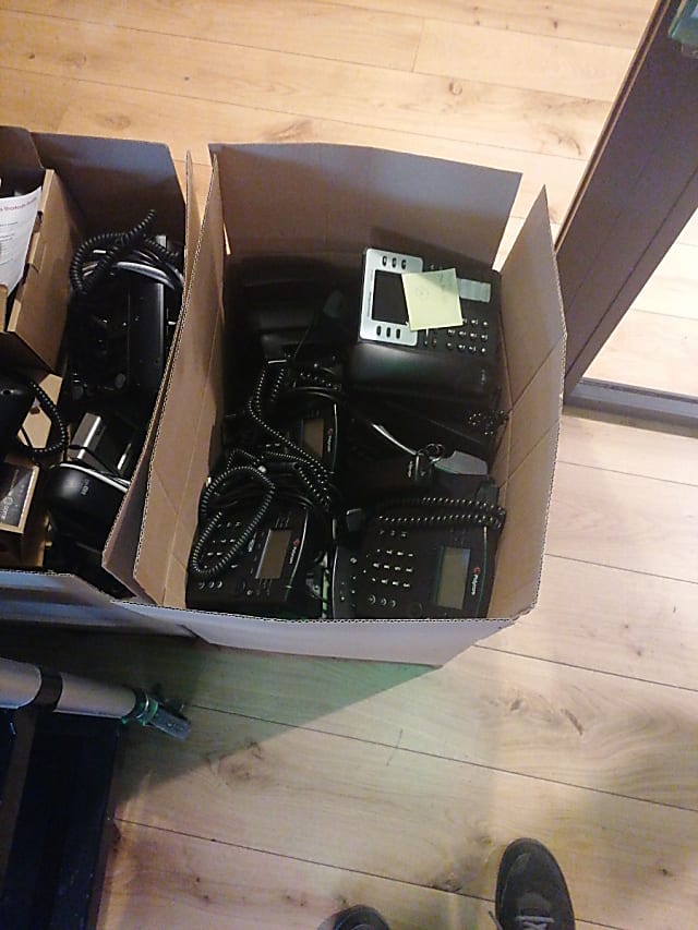 3 boxes of phones