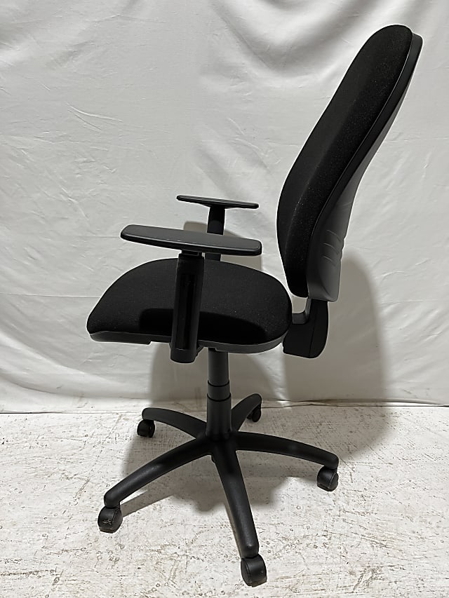 Black padded office operator task chair