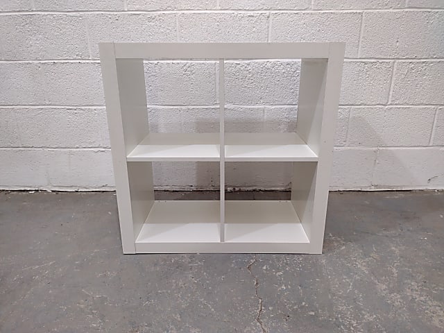 Ikea Kallax white wooden 4 cube bookcase