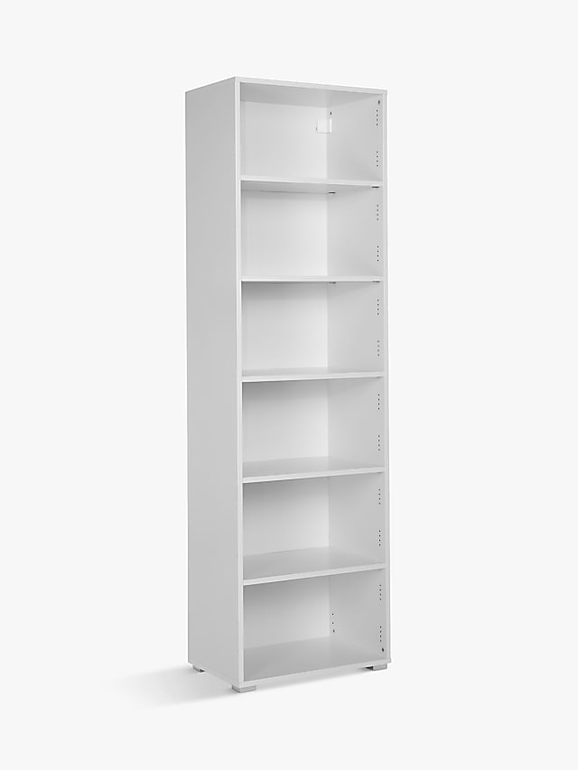 white wooden 5-layer shelf