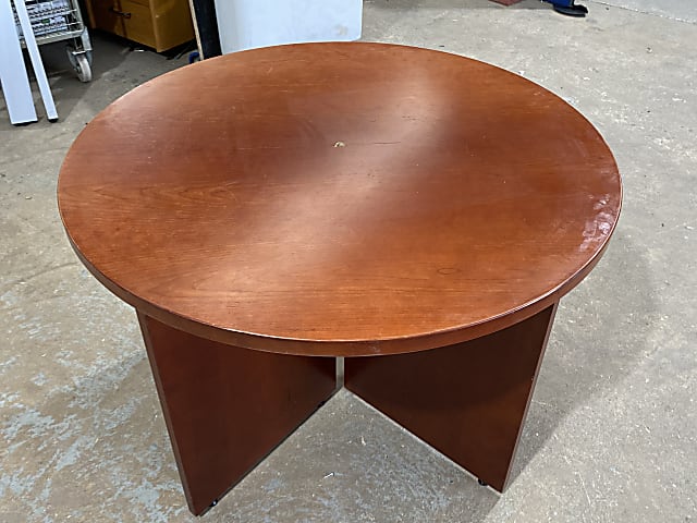 Round Mahogany meeting table