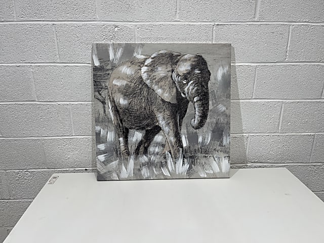 Jr collected Friday gray and black elephant canvas RESERVED FOR ROSIE