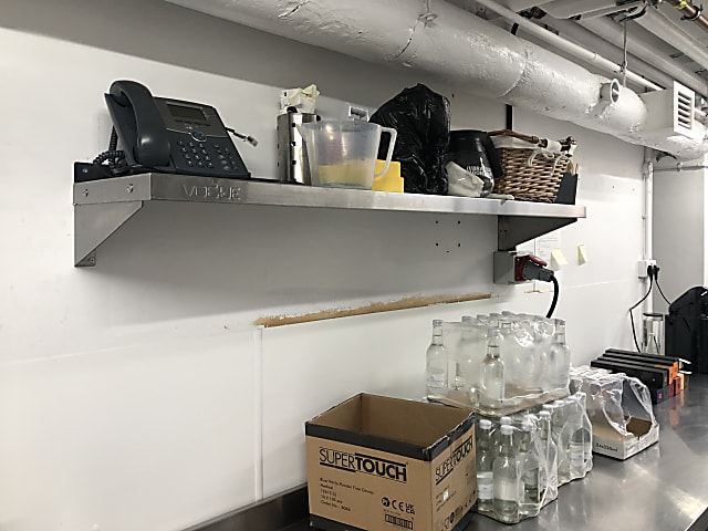 Steel kitchen shelf