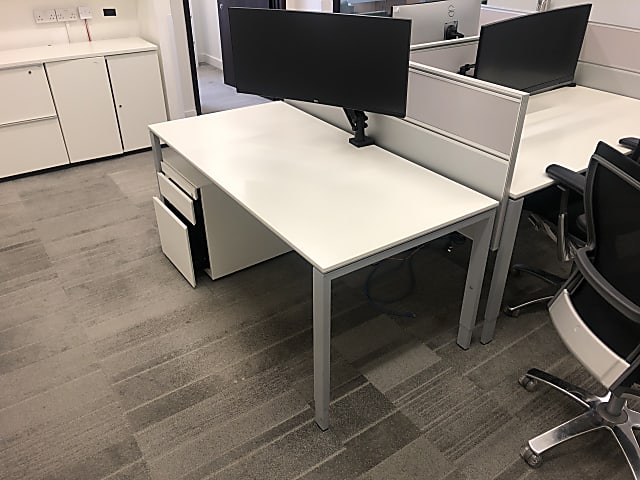 white wooden desk