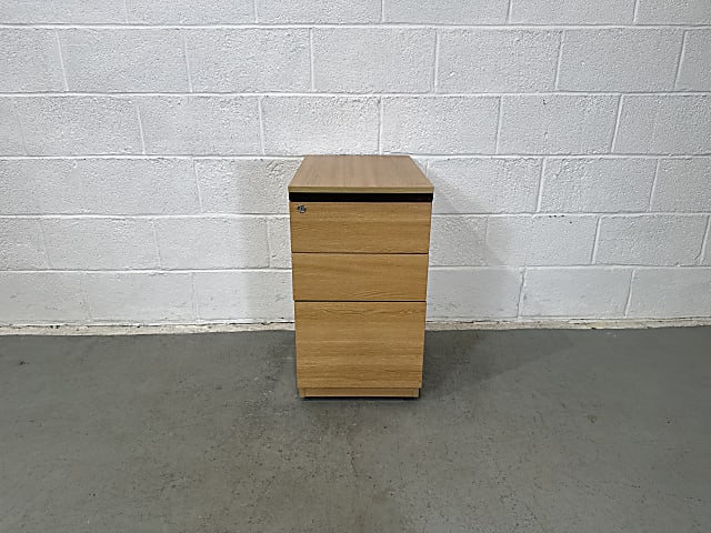 3 door wooden pedestal 