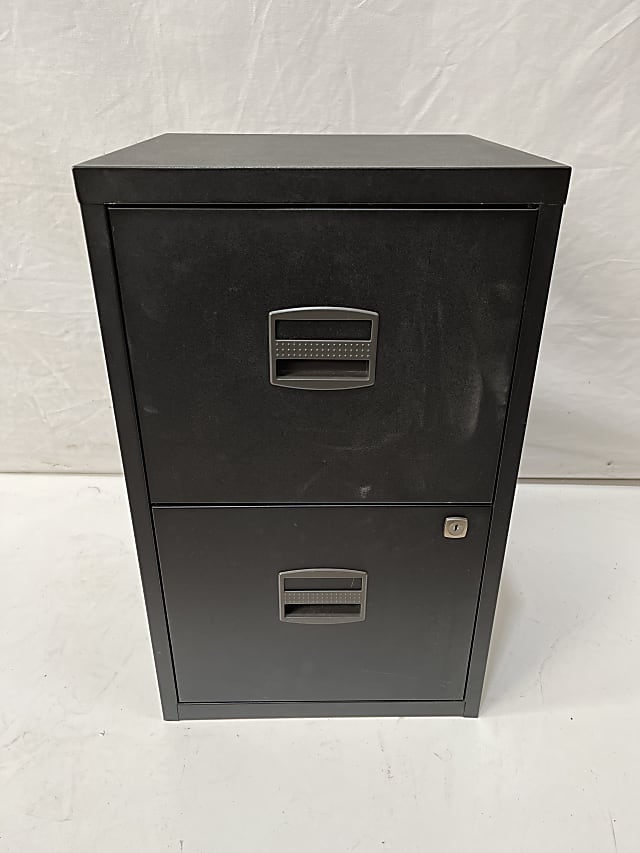 Metal black pedestal filing cabinet