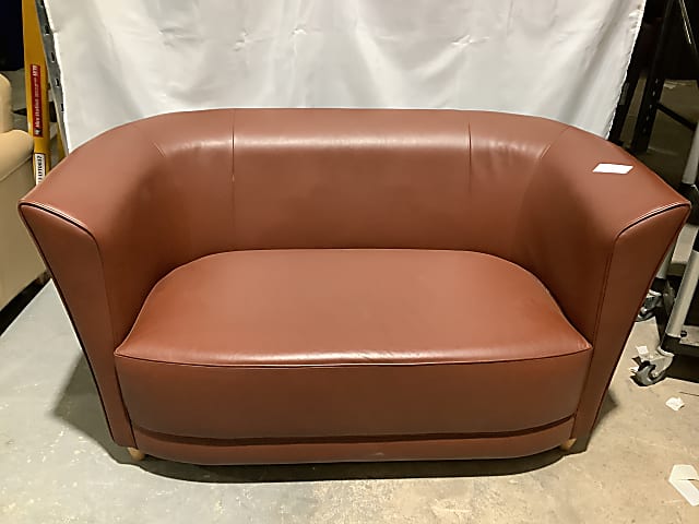 Two seater leather sofa love seat chair