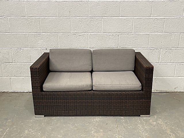 Garden 2 seater cane rattan sofa