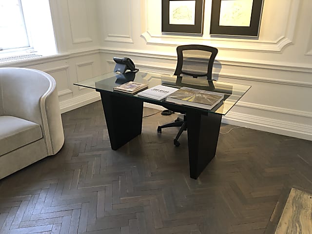 Glass top table desk