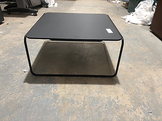 Small coffee table black metal designer likely Modus or Allermuir