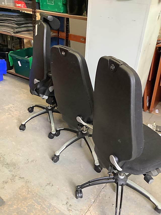 RH Logic 400 operator office chairs set of three - repairs or parts