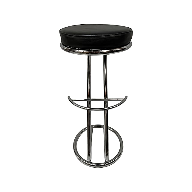 Bar stool leather seat chrome frame