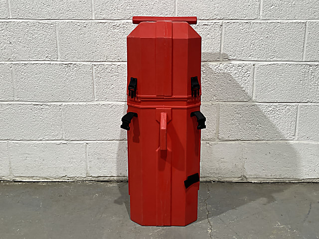 Nomadic red plastic storage container