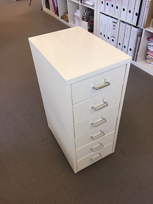 White Metal Filing Drawers