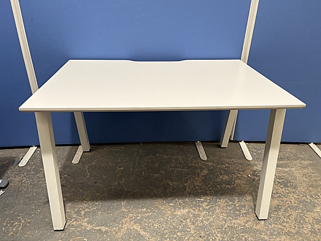 Straight white desk