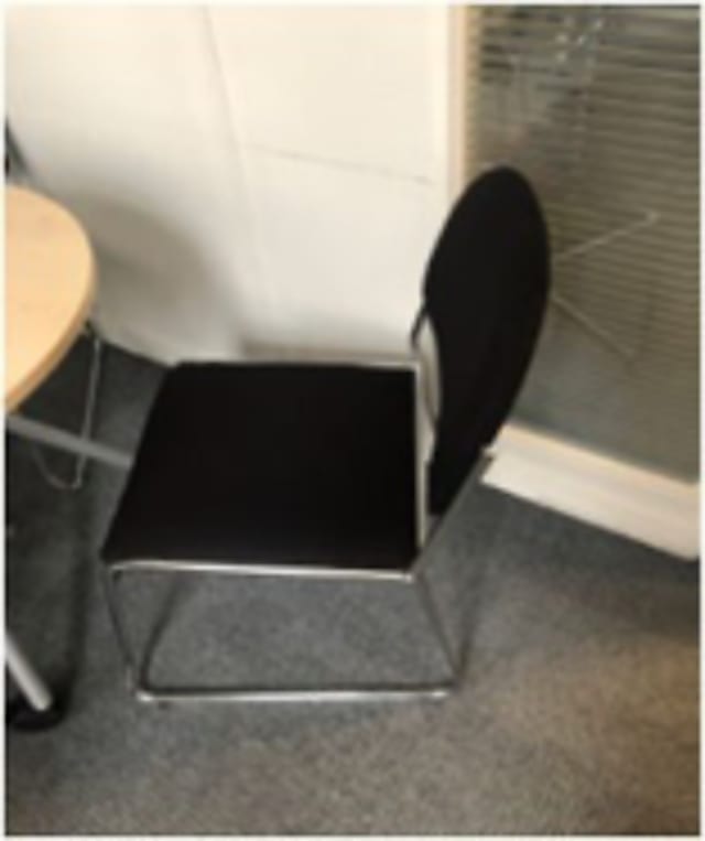  Black Chair with Steel Legs