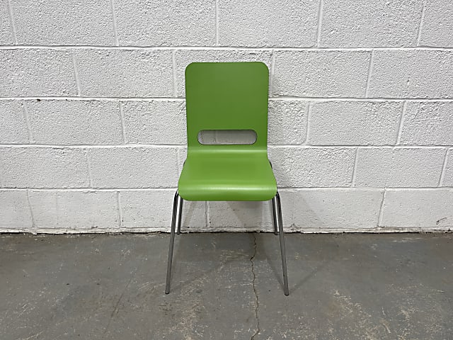 Green stacking Chair metal frame