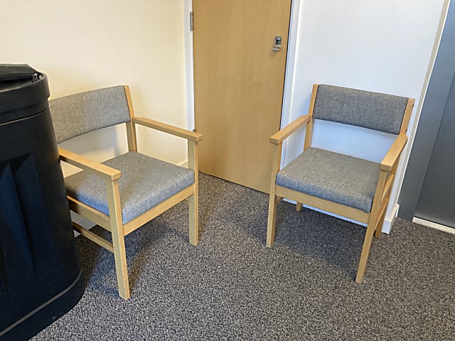 Reception Chairs - grey and pine