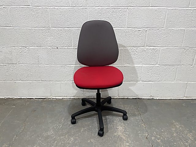 Light grey and red office operator chair