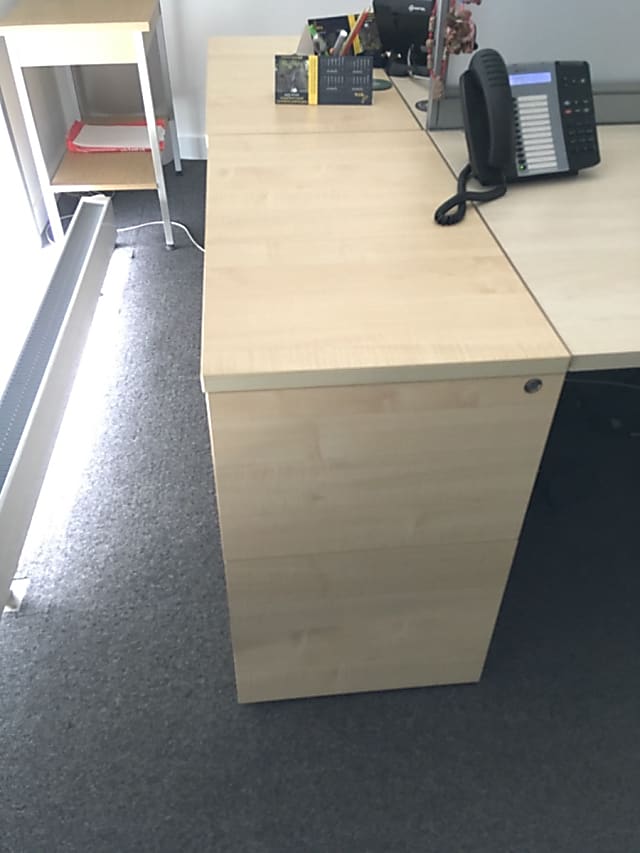 Desk height pedestal