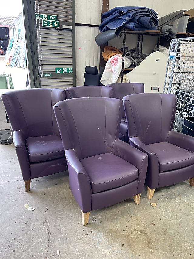 Purple arm chairs