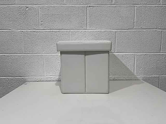 Modus Urban Seating Leatherette Folding Storage Cube in White