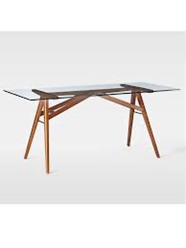 Table - West Elm Jensen Dining Table glass top