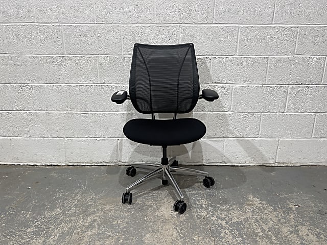 Humanscale task operator office chair adjustable arms with chrome base