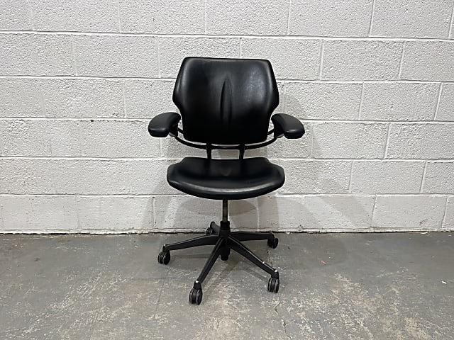 Humanscale Freedom black leather office operator chair