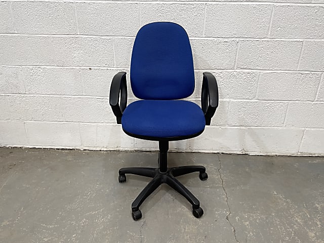 black and blue office operator chair