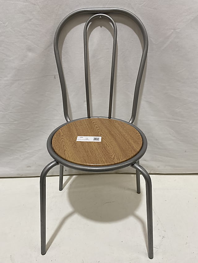 Wood and metal stackable chair