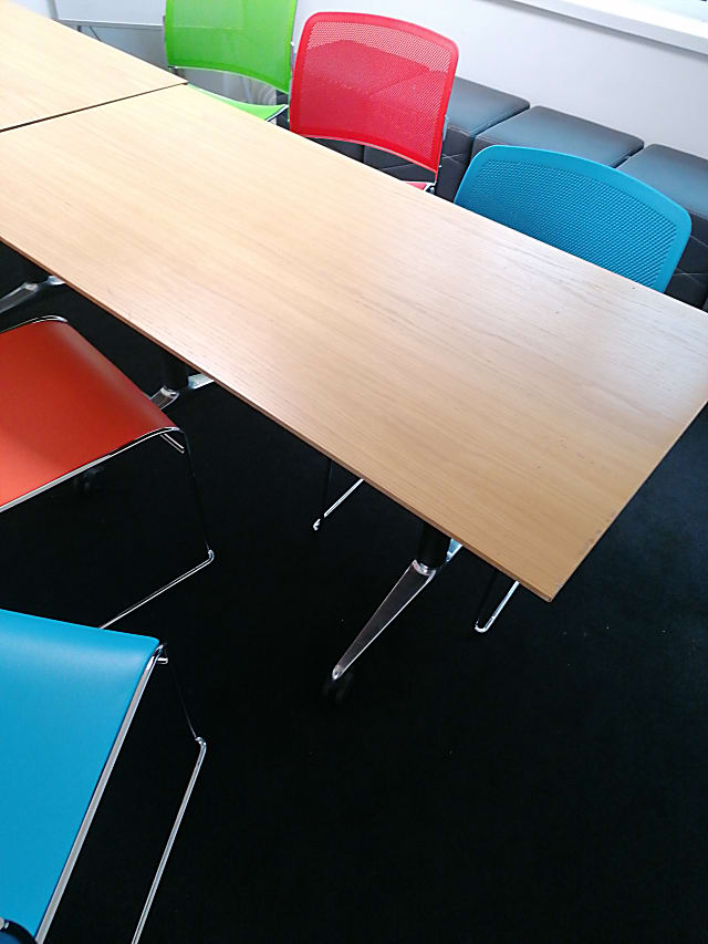 brown wooden desk table