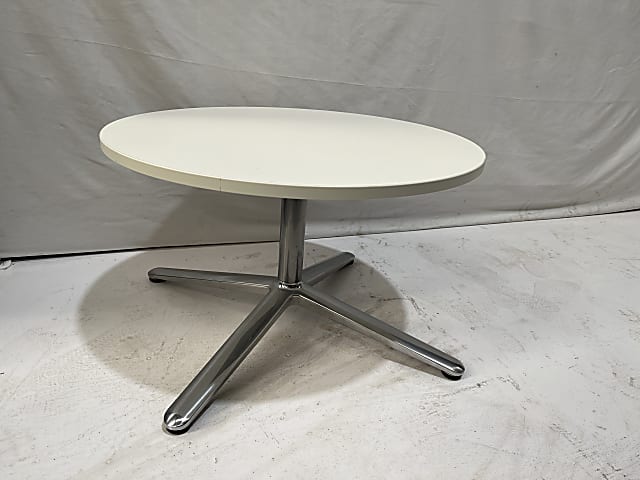 Connection white Coffee table chrome frame legs