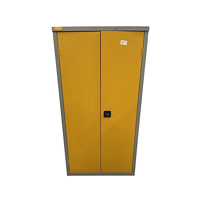 Tall metal storage cabinet