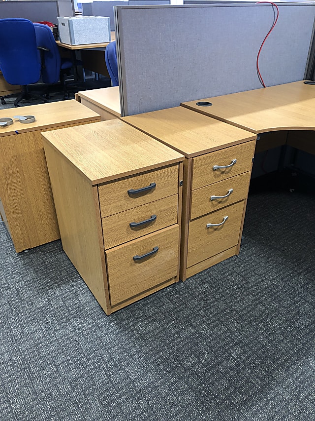 Desk heigh brown wooden 4-drawer chest