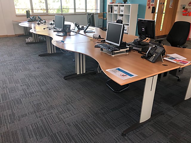 Pod of 4 desks in a row