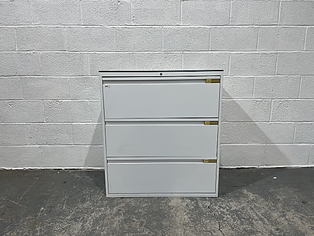 Maine 3 drawer steel storage cabinet with removable glass top 