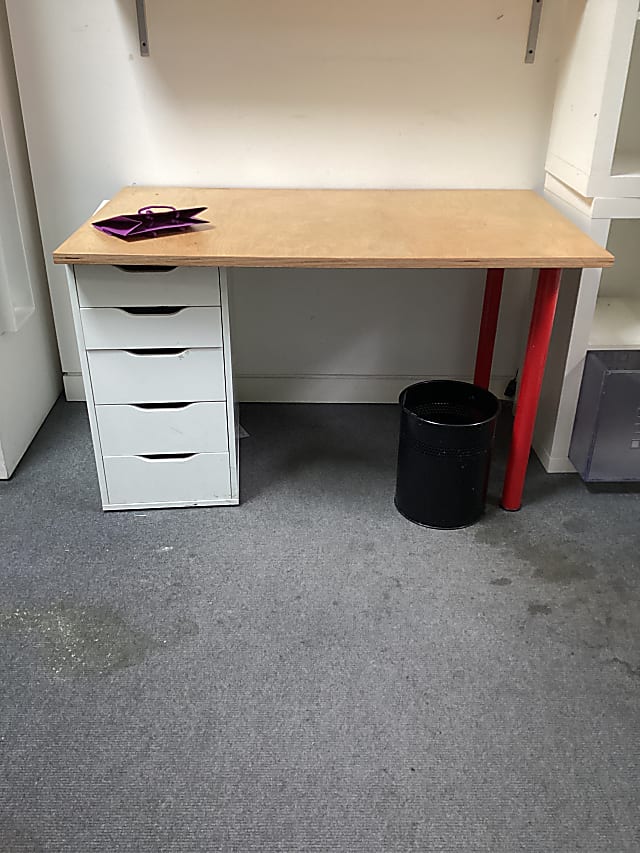 Desk with pedi stool 