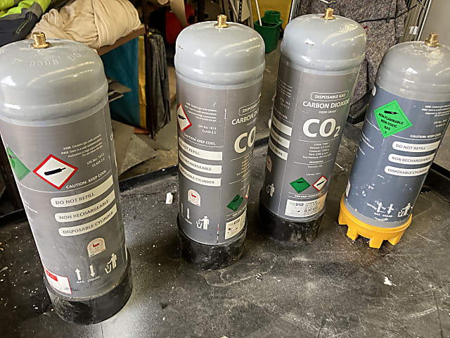 4 Empty Co2 bottles