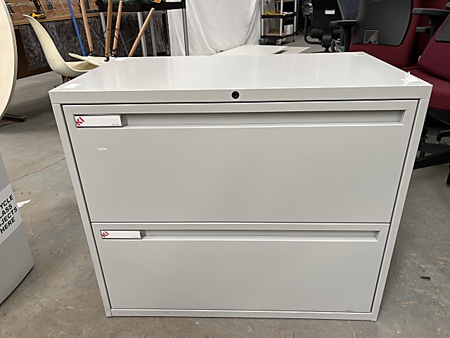 Metal storage filing cabinet with two drawers