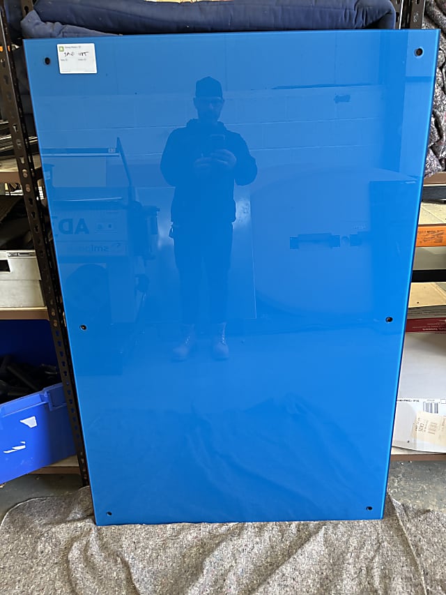 Glass whiteboard blue