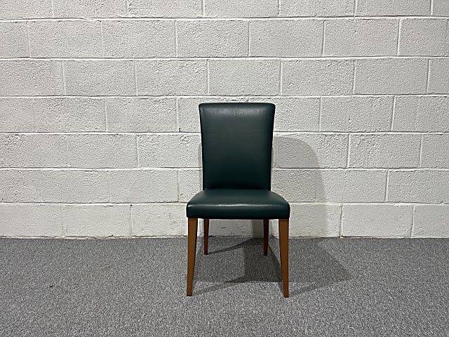 Italian Sedia Vittoria Leather Dining Chair by Poltrona Frau dark legs