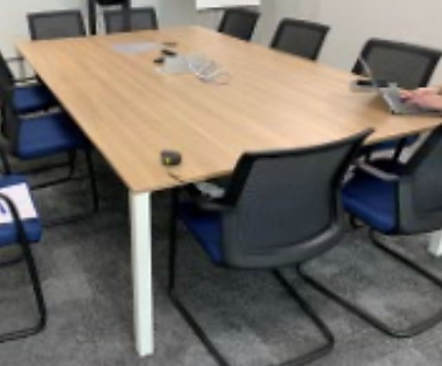 Meeting table with power cubby 