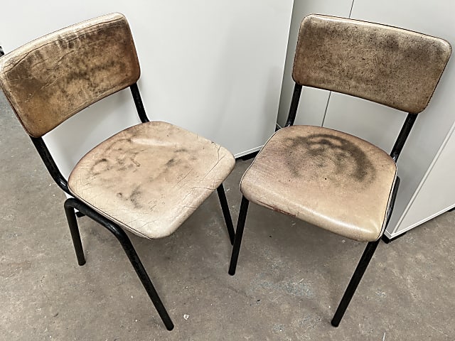 Pair of distressed vintage Leather chairs